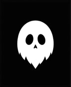 Whimsical White Halloween Skull Rug