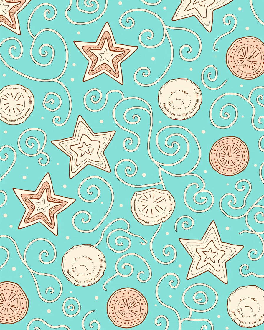 Teal Star Flourish Medallion Rug