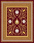 Rich Burgundy Floral Gold Medallion Rug