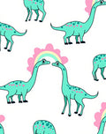 Playful Teal Dinosaur Rainbow Whimsy Rug