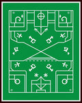 Green White Abstract Geometric Field Rug