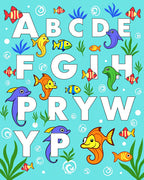 Ocean Alphabet with Cute Fish Rug
