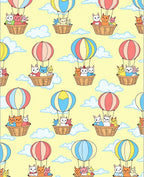 Cute Cats Hot Air Balloon Adventure Rug