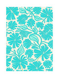 Vibrant Aqua Floral Vines Rug