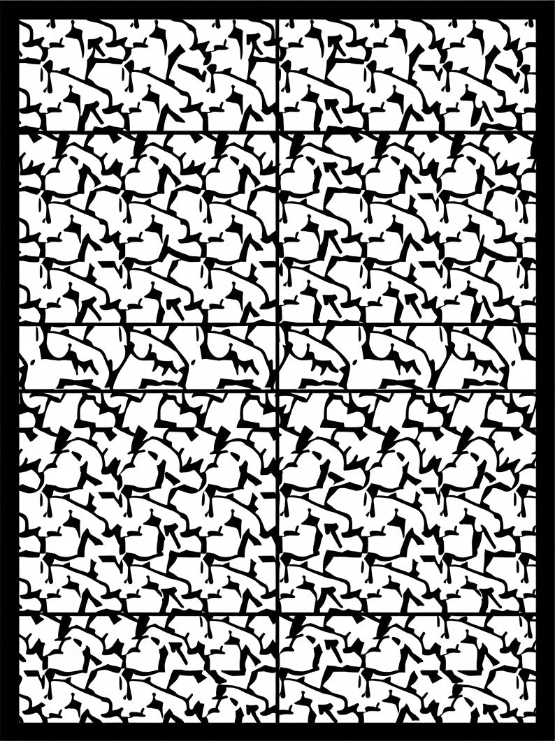 Monochromatic Abstract Geometric Array Rug