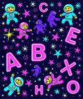 Cosmic Astronauts and Letters Rug
