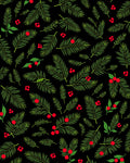 Winter Greenery Red Berry Garland Rug