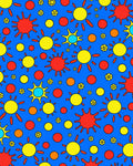 Radiant Sunbursts and Orbs Rug