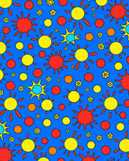 Radiant Sunbursts and Orbs Rug