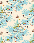 Whimsical Light Blue Abstract Flora Medley Rug