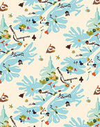 Whimsical Light Blue Abstract Flora Medley Rug