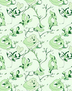 Light Green Organic Abstract Figures Rug