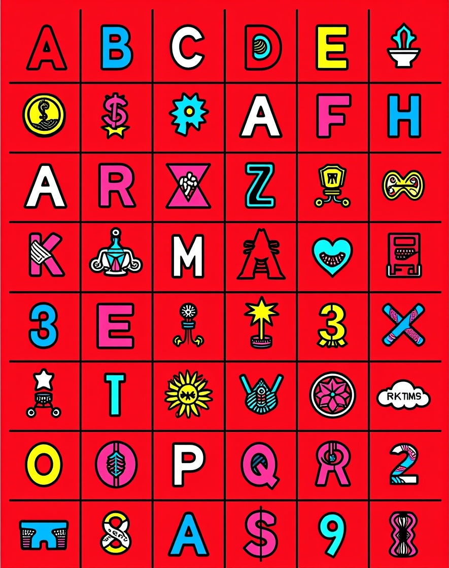 Retro Alphabet Pop Art Rug