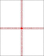 Red Abstract C-Shape Cross Rug
