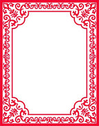 Vibrant Scarlet Floral Corner Accent Rug