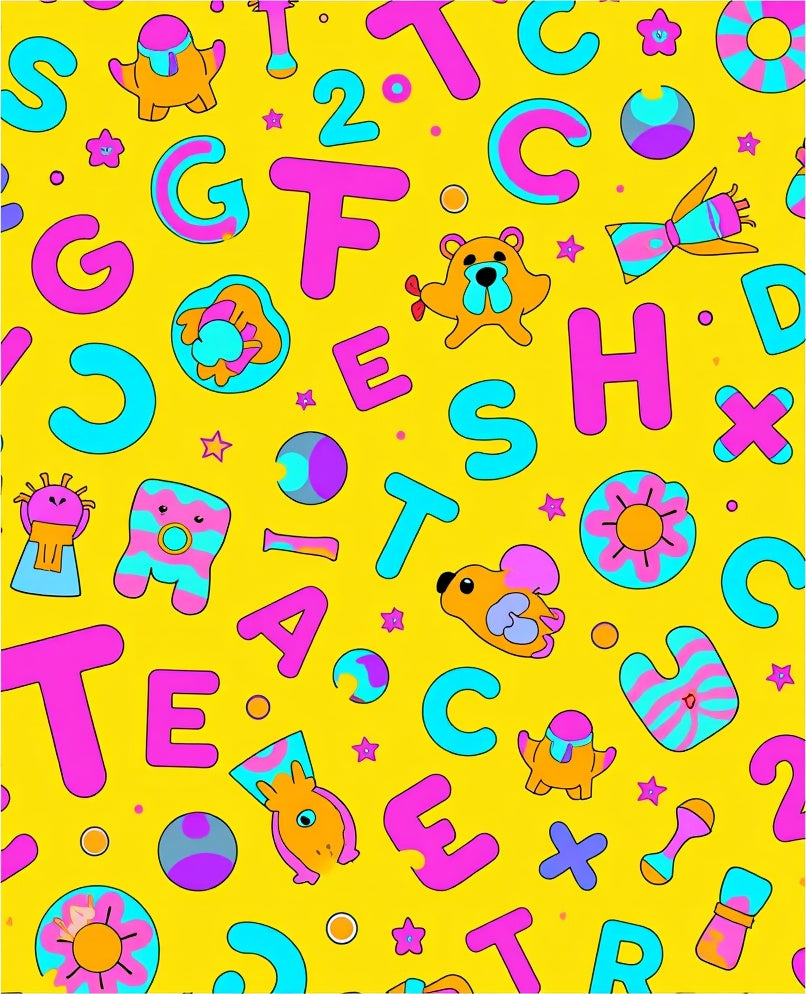 Whimsical Educational Alphabet Creatures Rug