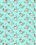 Cute Pink Mice Aqua Background Repeating Rug