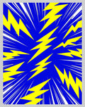 Electric Yellow Lightning Bolt Burst Rug