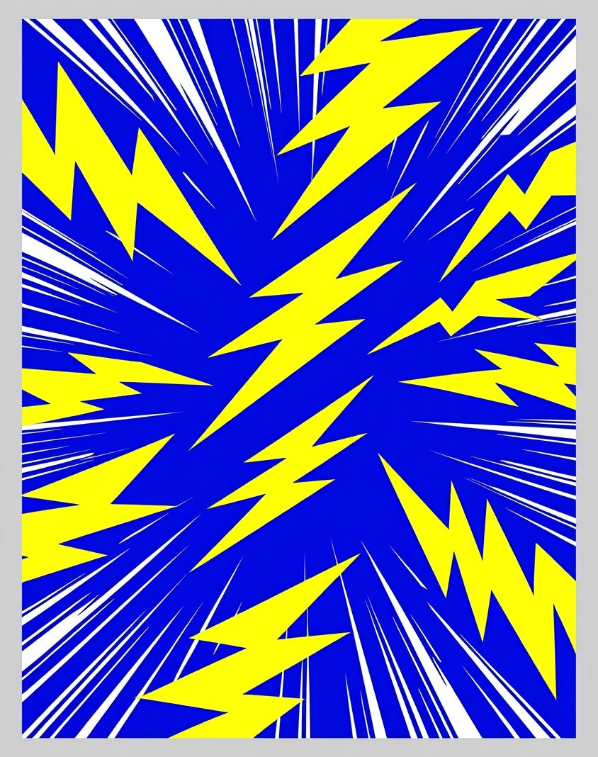 Electric Yellow Lightning Bolt Burst Rug