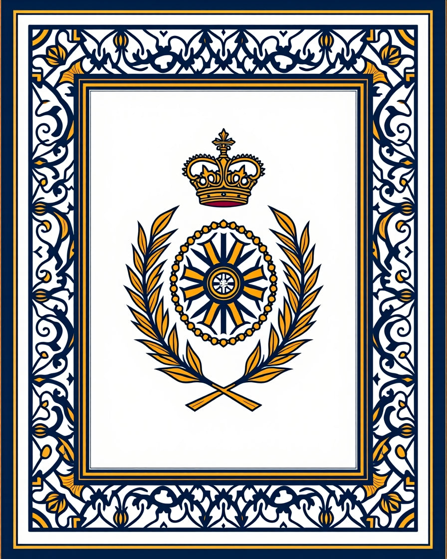 Grand Royal Crest Laurel Wreath Rug