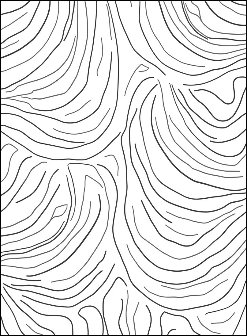 Abstract Swirls Black Gray Lines Rug