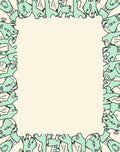 Mint Green Abstract Figures Border Rug