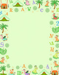 Prehistoric Alphabet Dinosaurs Palm Trees Rug