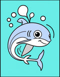 Cute Baby Blue Shark Bubbles Rug