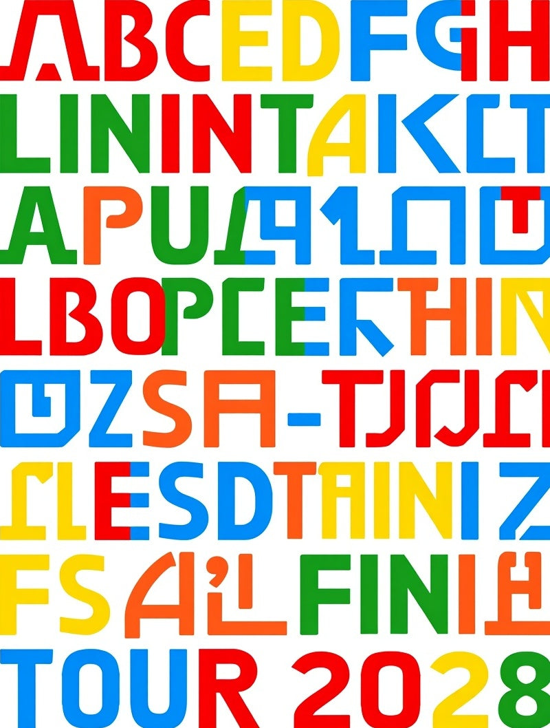 Bright Alphabet Blocks Composition Rug