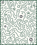 Dark Green Whimsical Floral Swirl Rug
