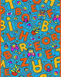 Whimsical Alphabet Character Collage Rug
