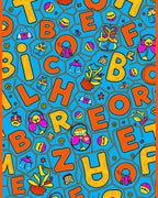 Whimsical Alphabet Character Collage Rug