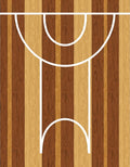 Wooden Basketball Court Stripes Rug