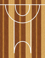 Wooden Basketball Court Stripes Rug