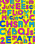 Bold Alphabet Soup Yellow Rug