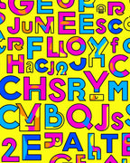 Bold Alphabet Soup Yellow Rug