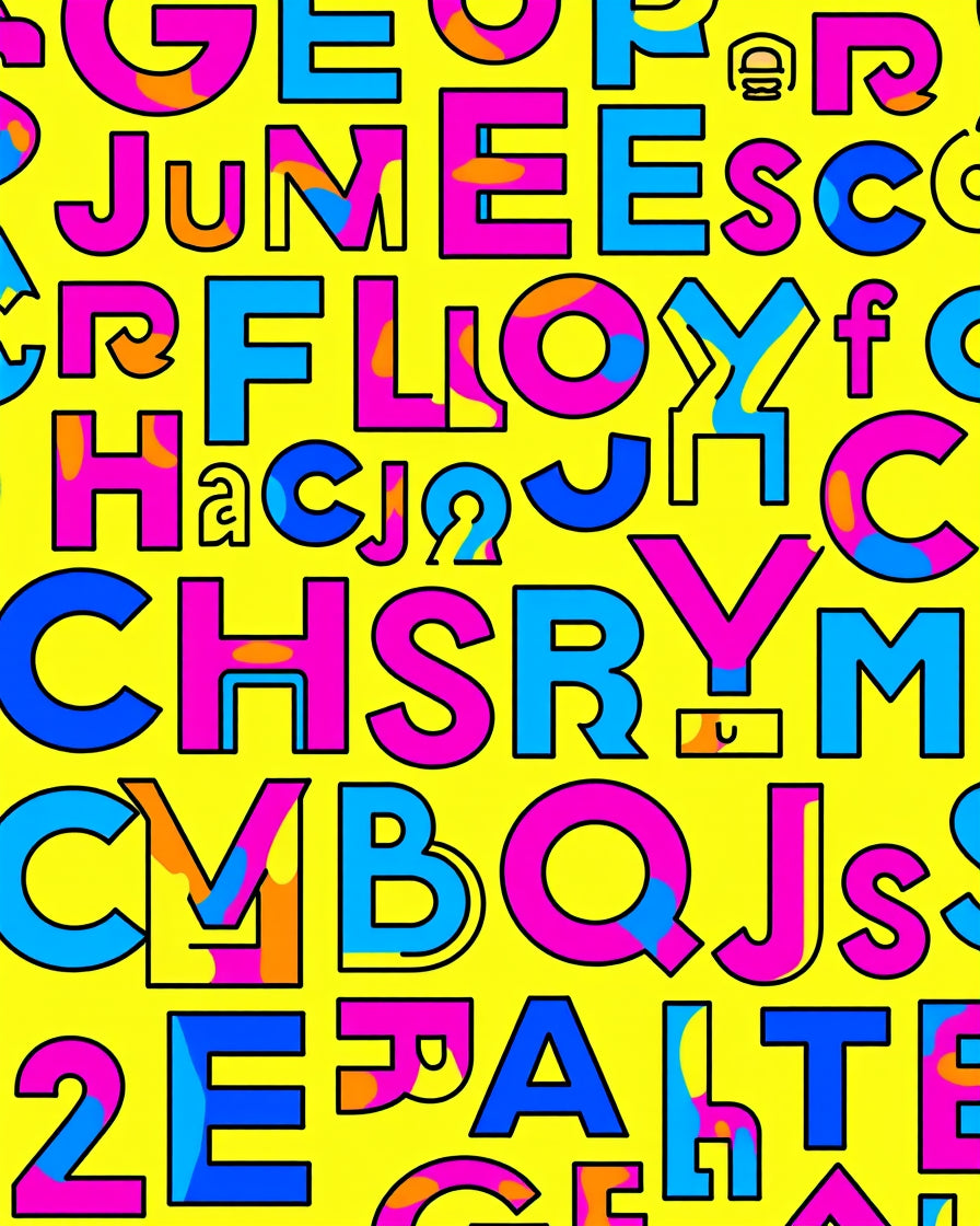 Bold Alphabet Soup Yellow Rug
