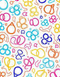 Whimsical Colorful Scribble Swirls Rug