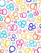 Whimsical Colorful Scribble Swirls Rug