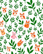 Whimsical Owl And Leaf Garden Rug