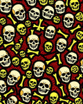 Spooky Skulls Bones Red Swirls Rug