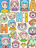 Cute Cartoon Characters With Playful Colors Rug