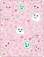 Cute Pink Ghost Heart Star Rug