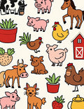 Whimsical Farm Animals and Red Barn Rug