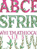 Berry Pink Green Vine Alphabet Rug