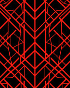 Bold Red Geometric Intersecting Lines Rug