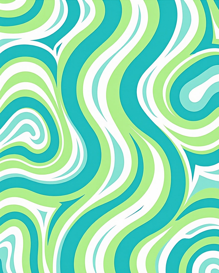 Oceanic Swirls Green Aqua Rug