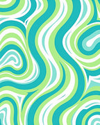 Oceanic Swirls Green Aqua Rug