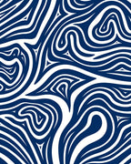Deep Blue Abstract Swirl Rug