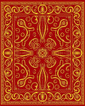 Crimson Gold Ornate Mandala Rug